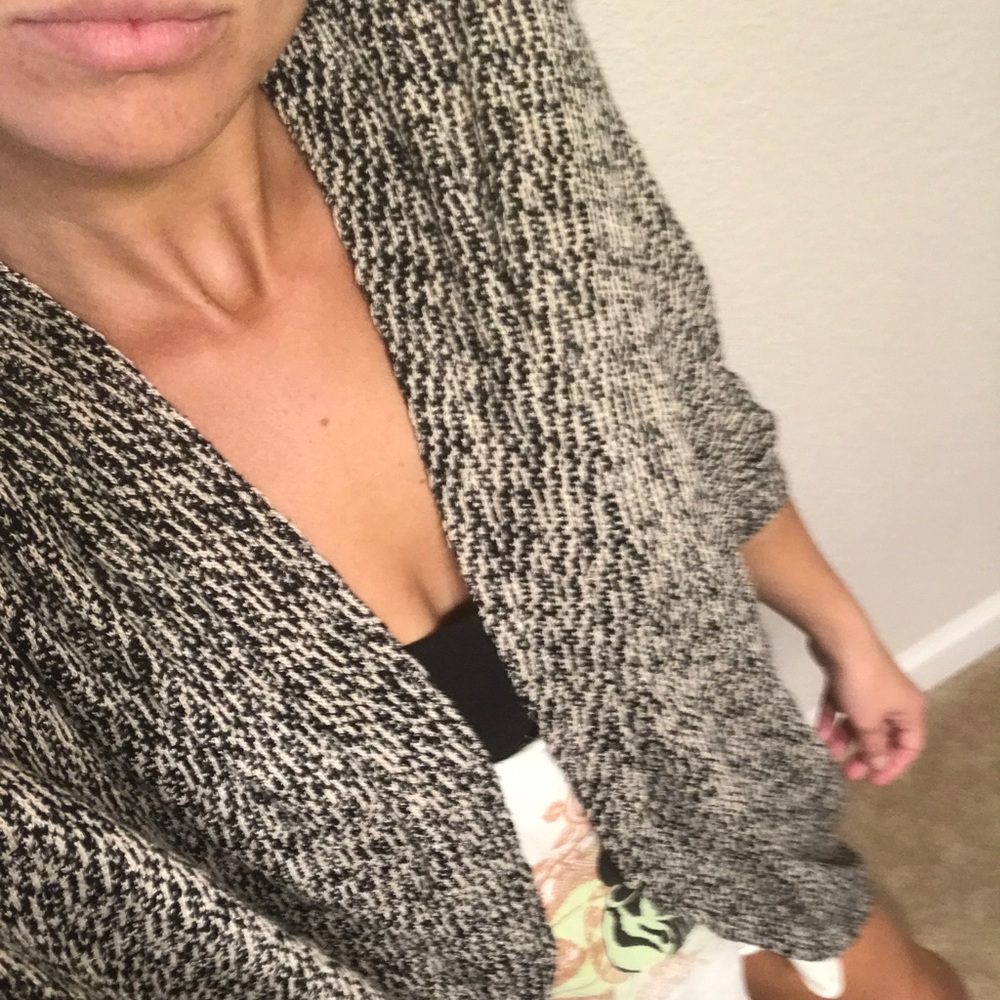 Black& Beige Light Cardigan
